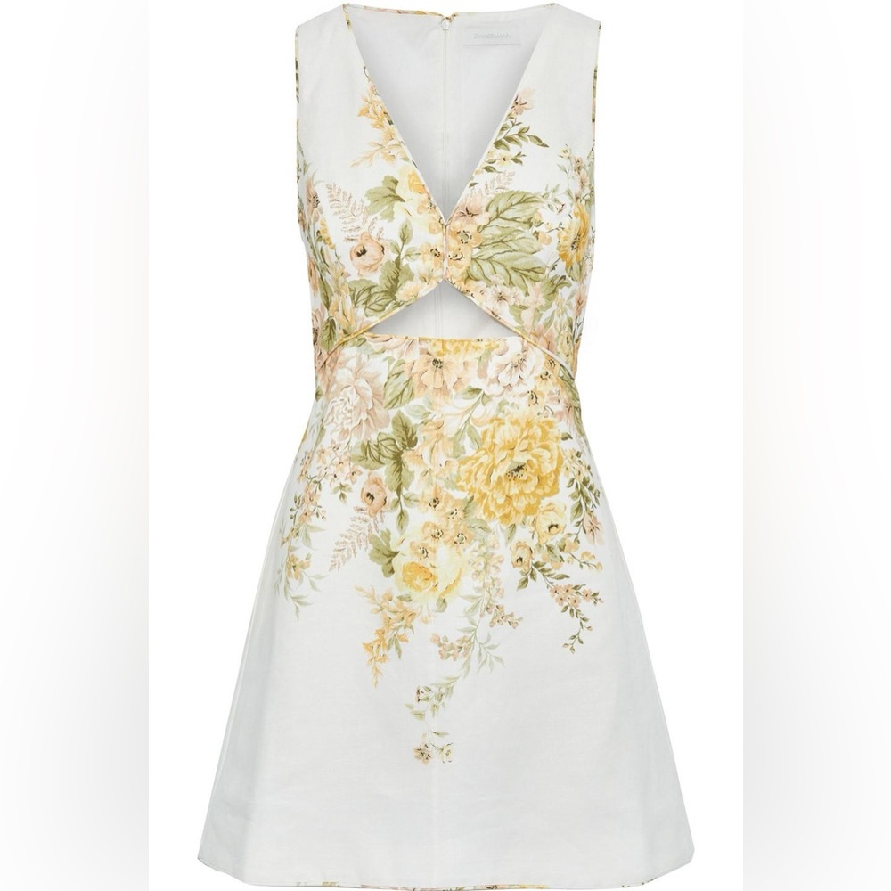 Zimmerman Amelia cut out short dress floral